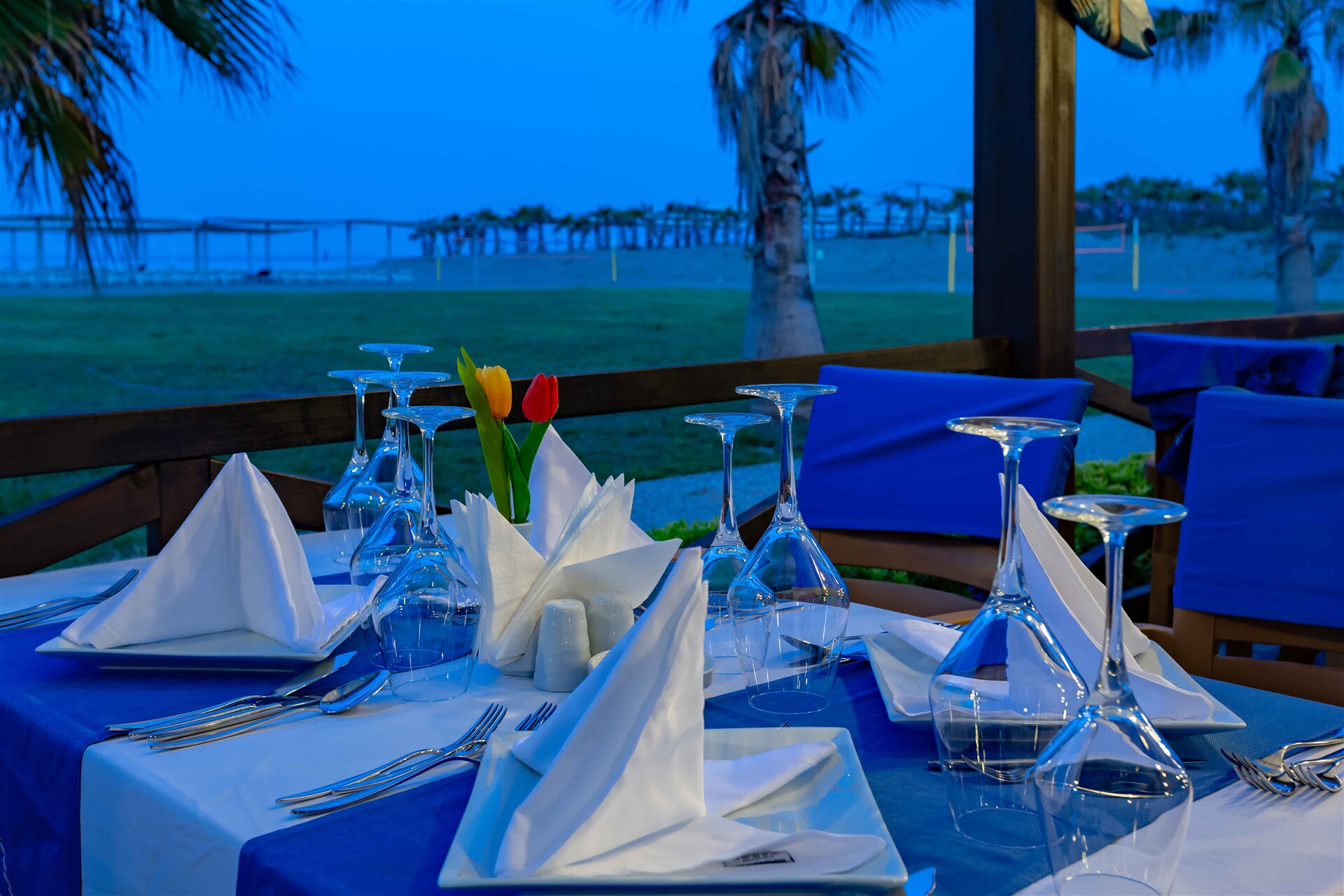 Seasonal fish and seafood menu accompanied by a romantic landspace will add color to your evenings.