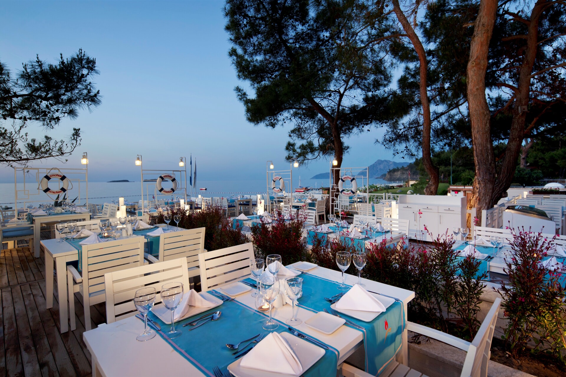 Seasonal fish and seafood meu accompanied by a romantic landspace will add color to your evenings.